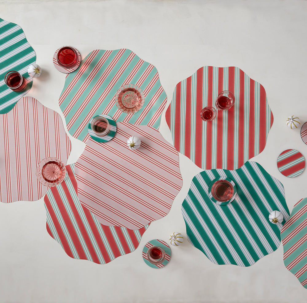 Festive Stripe Scallop Placemat