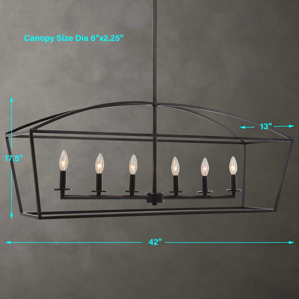 Uttermost Clayton 6 Light Linear Chandelier