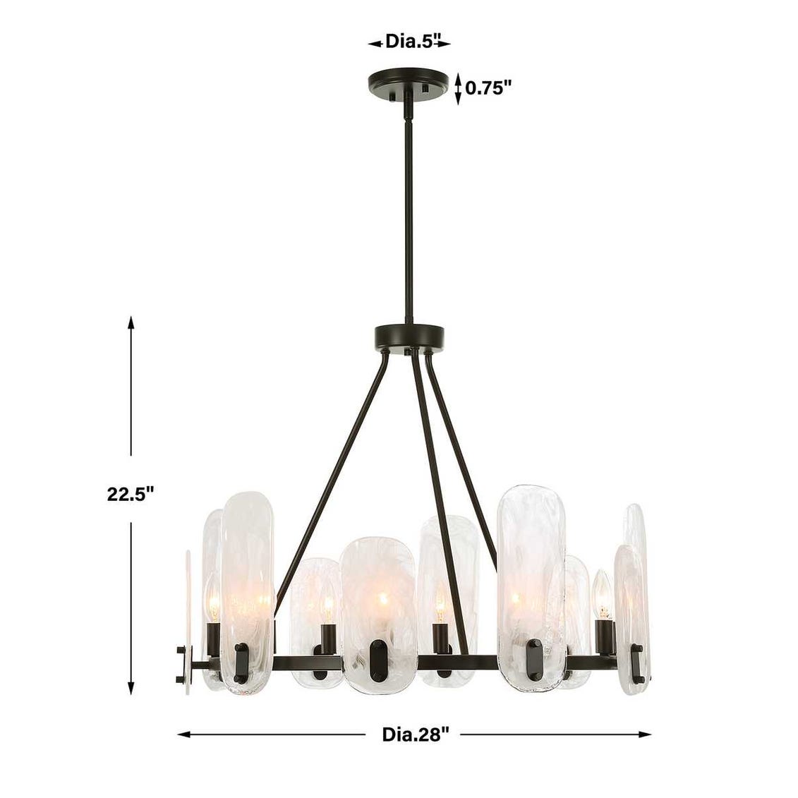 Uttermost Ellipse 10 Light Dark Bronze Chandelier
