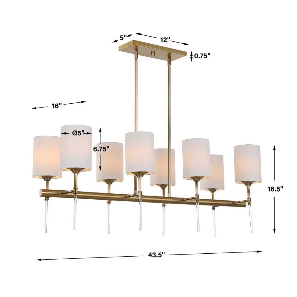 Uttermost Awyr 8 Light Linear Chandelier