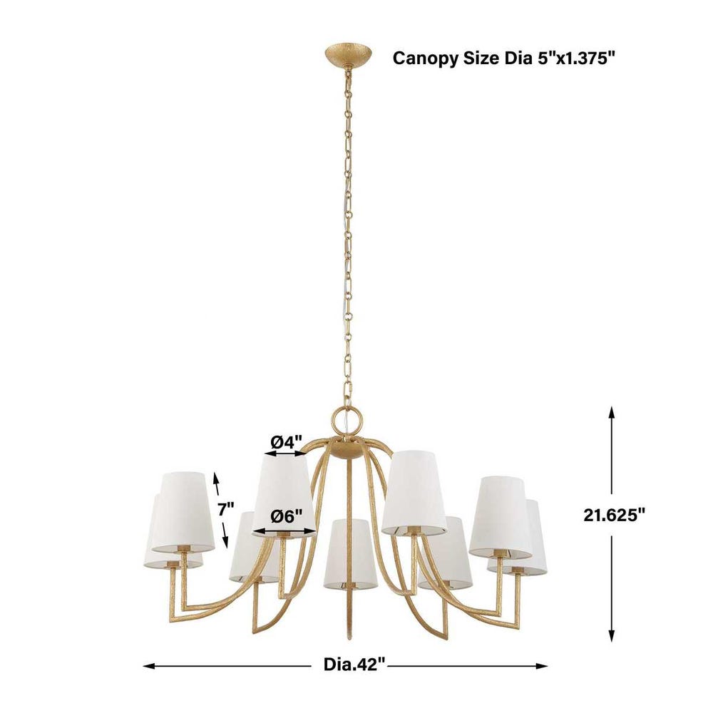 Uttermost Seville 9 Light Gold Chandelier