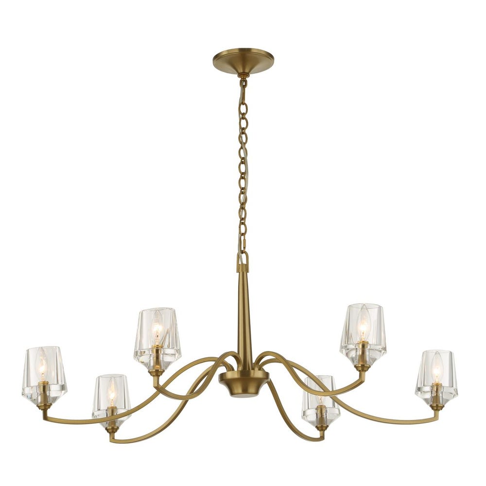Uttermost Barcelona 6 Light Brass Chandelier