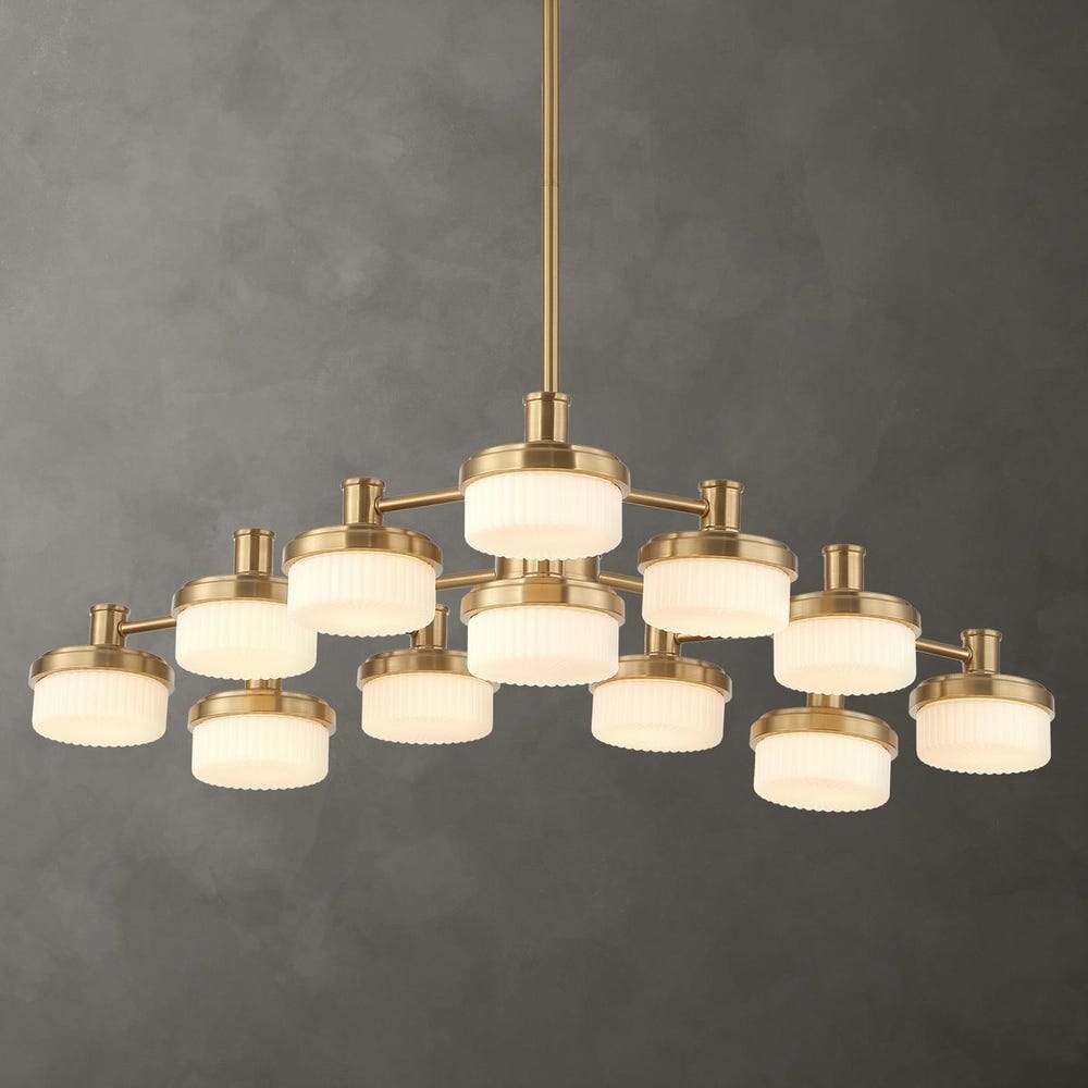 Uttermost Wedge 12 Lt LED Brass Chandelier