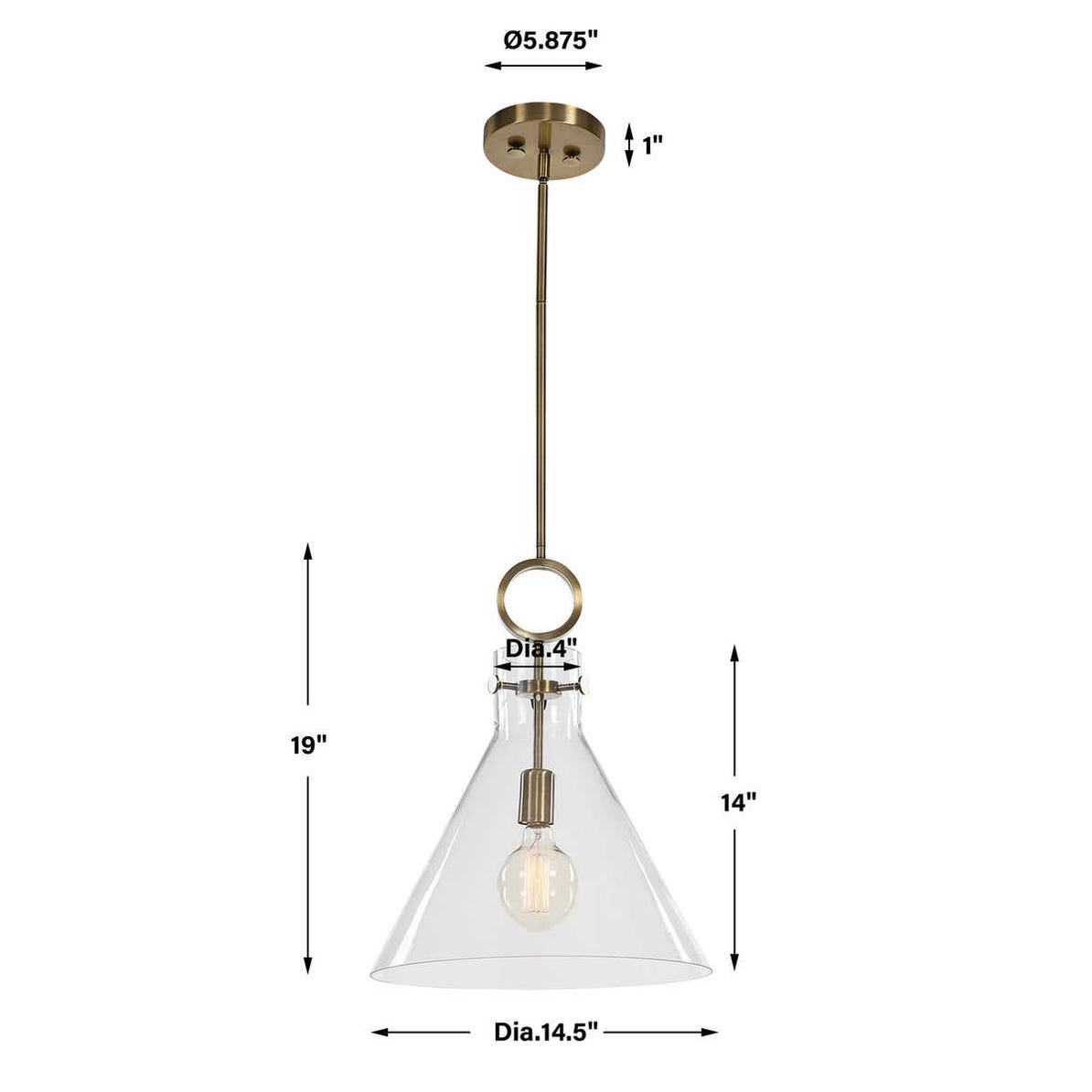 Uttermost Imbuto Funnel Glass 1 Light Pendant