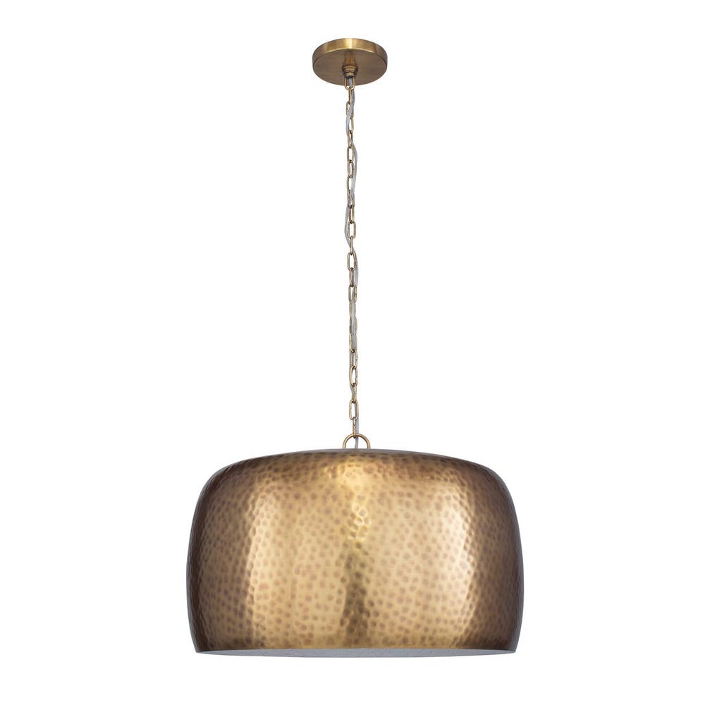 Uttermost Lemont Hammered Brass 1 Light Pendant by Uttermost