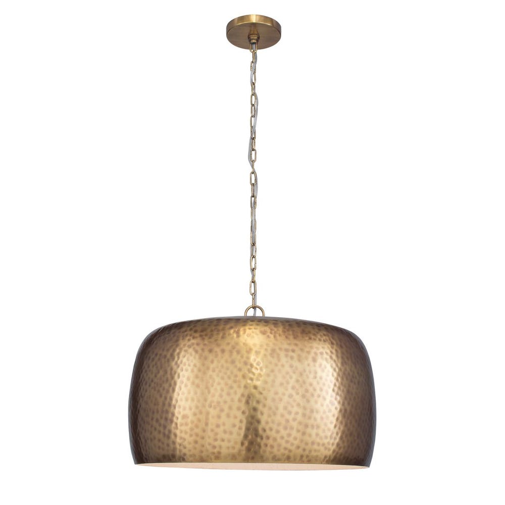Uttermost Lemont Hammered Brass 1 Light Pendant by Uttermost