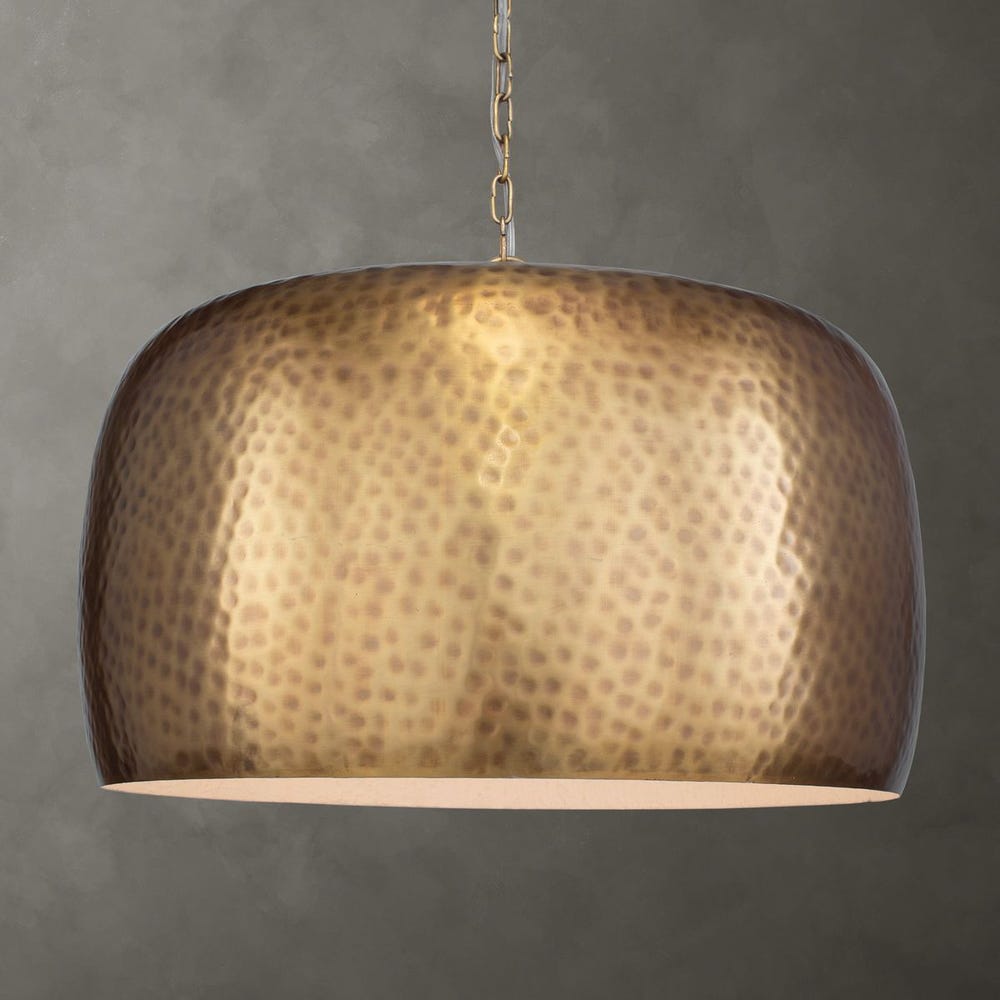 Uttermost Lemont Hammered Brass 1 Light Pendant by Uttermost