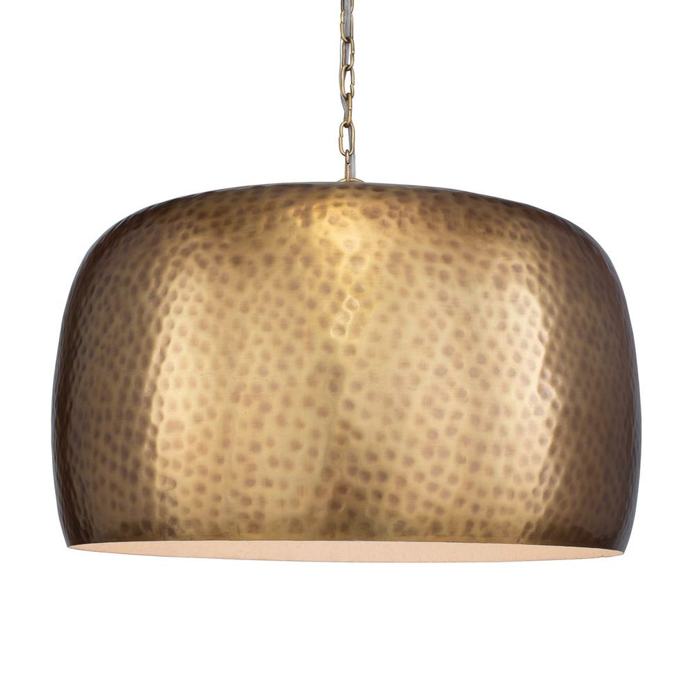 Uttermost Lemont Hammered Brass 1 Light Pendant by Uttermost