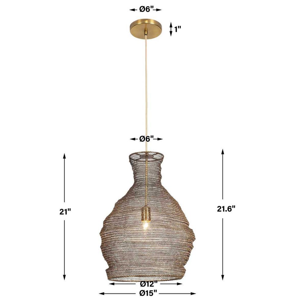 Uttermost Murmur Woven Brass 1 Light Pendant