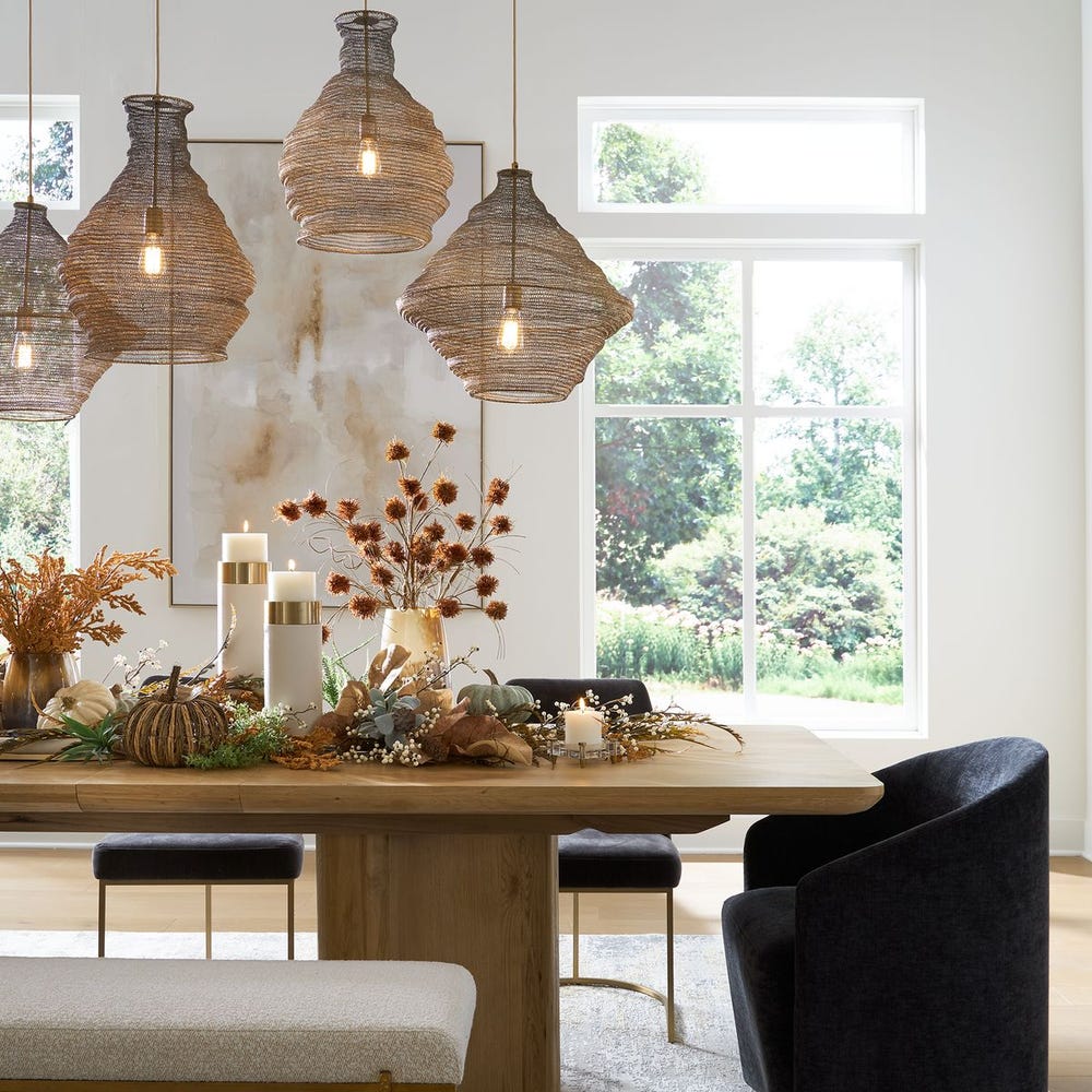 Uttermost Murmur Woven Brass 1 Light Pendant