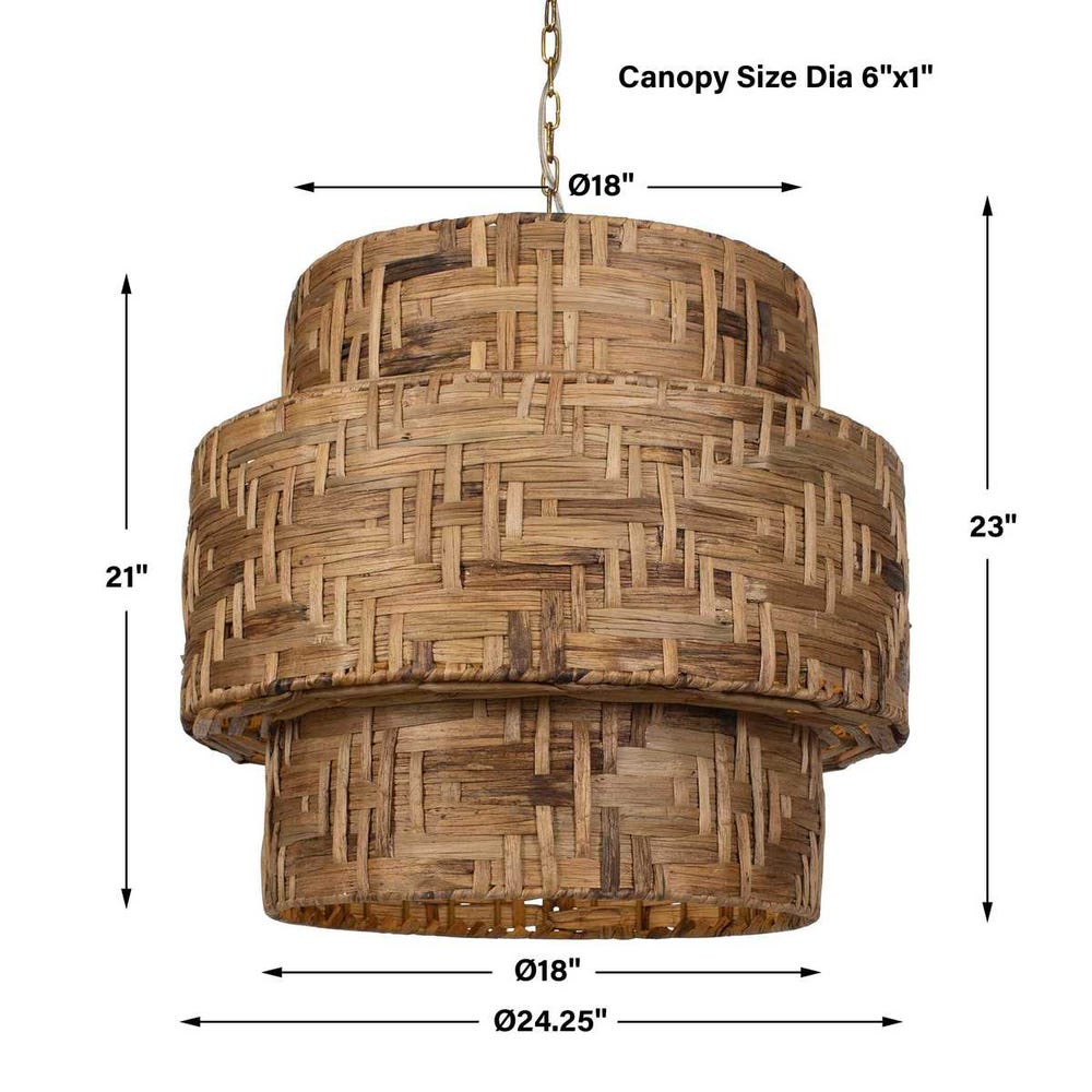 Uttermost Water Hyacinth 4 Light Woven Pendant