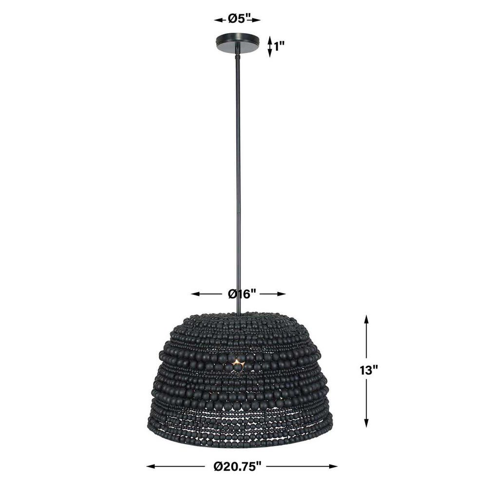 Uttermost Persephone Black Bead 1 Light Pendant