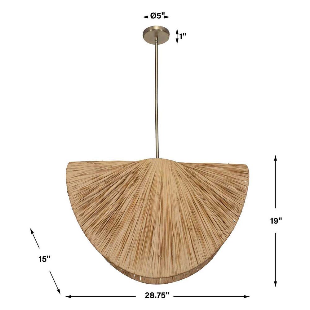 Uttermost Bend 1 Light Raffia Pendant