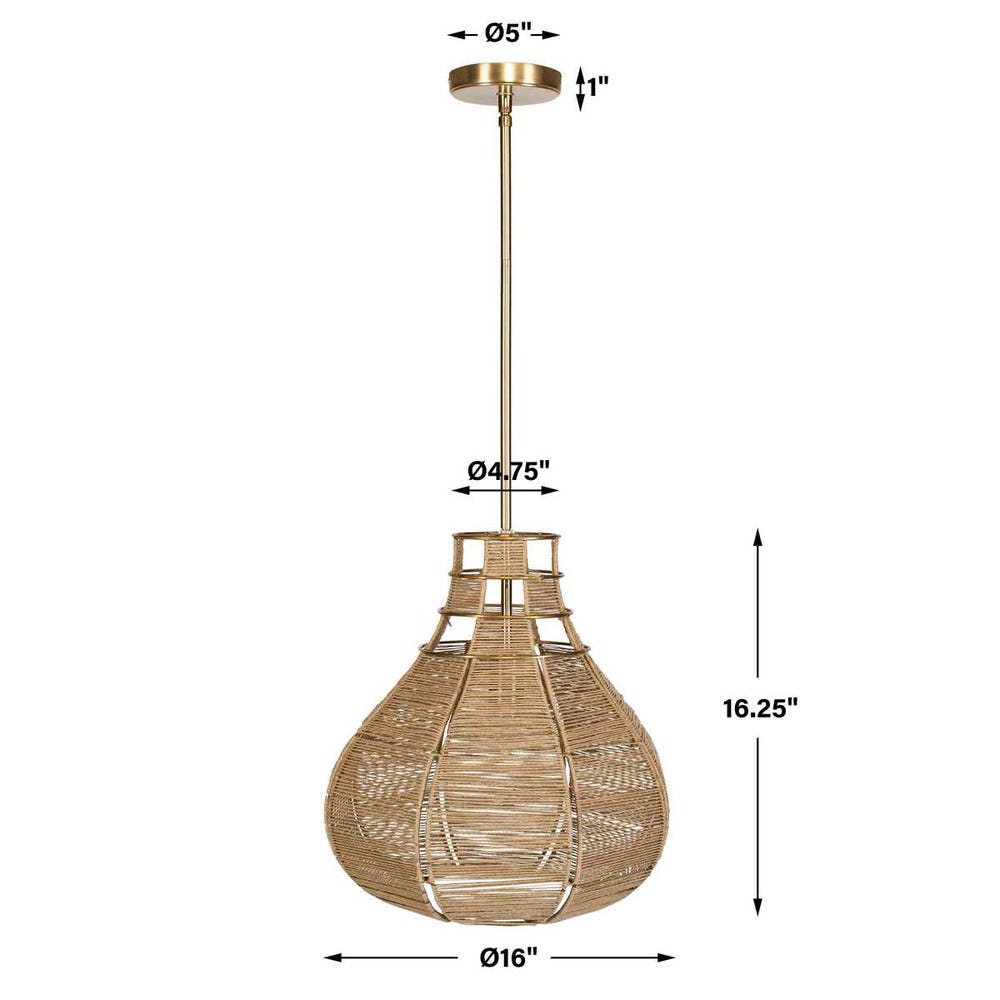 Uttermost Hestia 1 Light Natural Rope Pendant