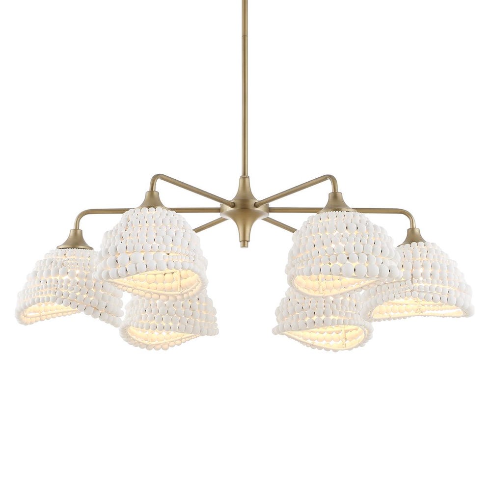 Uttermost Biddeford 6 Light White Beaded Pendant