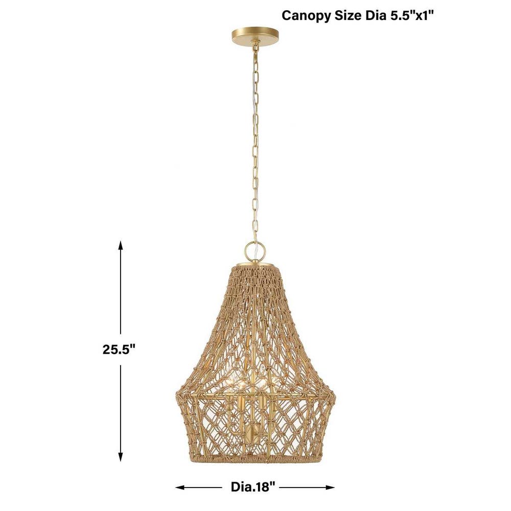 Uttermost Macrame 4 Light Rope Pendant