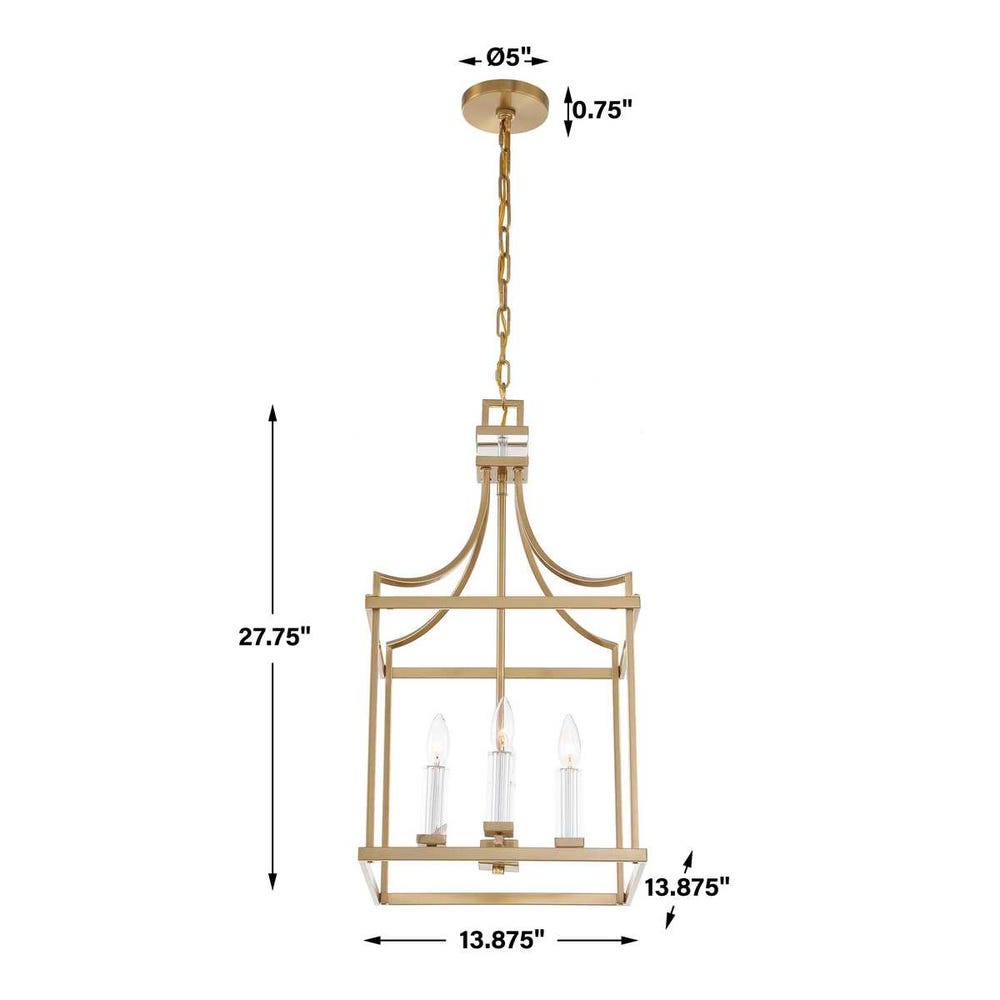 Uttermost Montreal 4 Light Brass Lantern Pendant