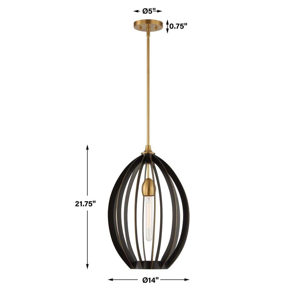 Uttermost Darby 1 Light Architectural Oval Pendant
