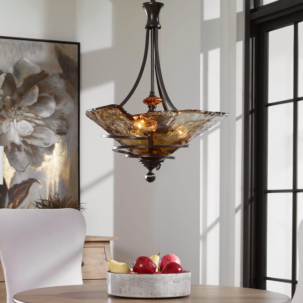 Uttermost Vitalia 3 Light Oil Rubbed Bronze Pendant