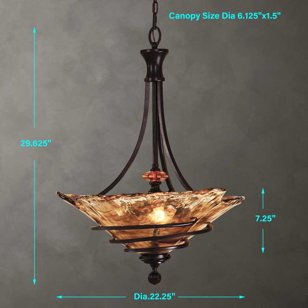 Uttermost Vitalia 3 Light Oil Rubbed Bronze Pendant
