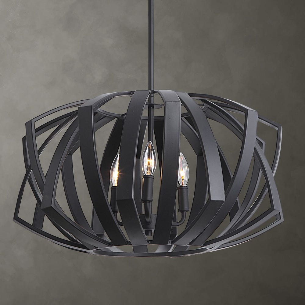 Uttermost Thales Black Geometric 3 Light Pendant