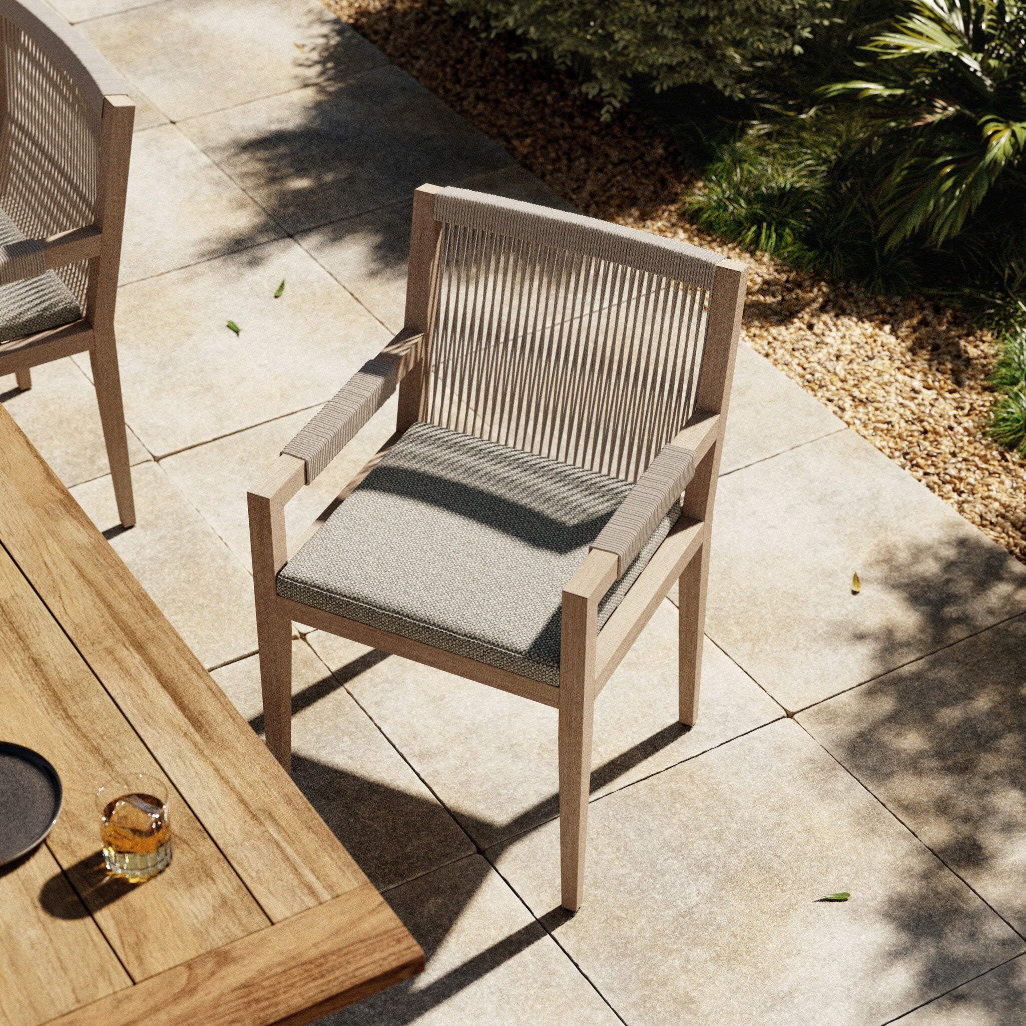 Sherwood Outdoor Dining Armchair - Washed Brown