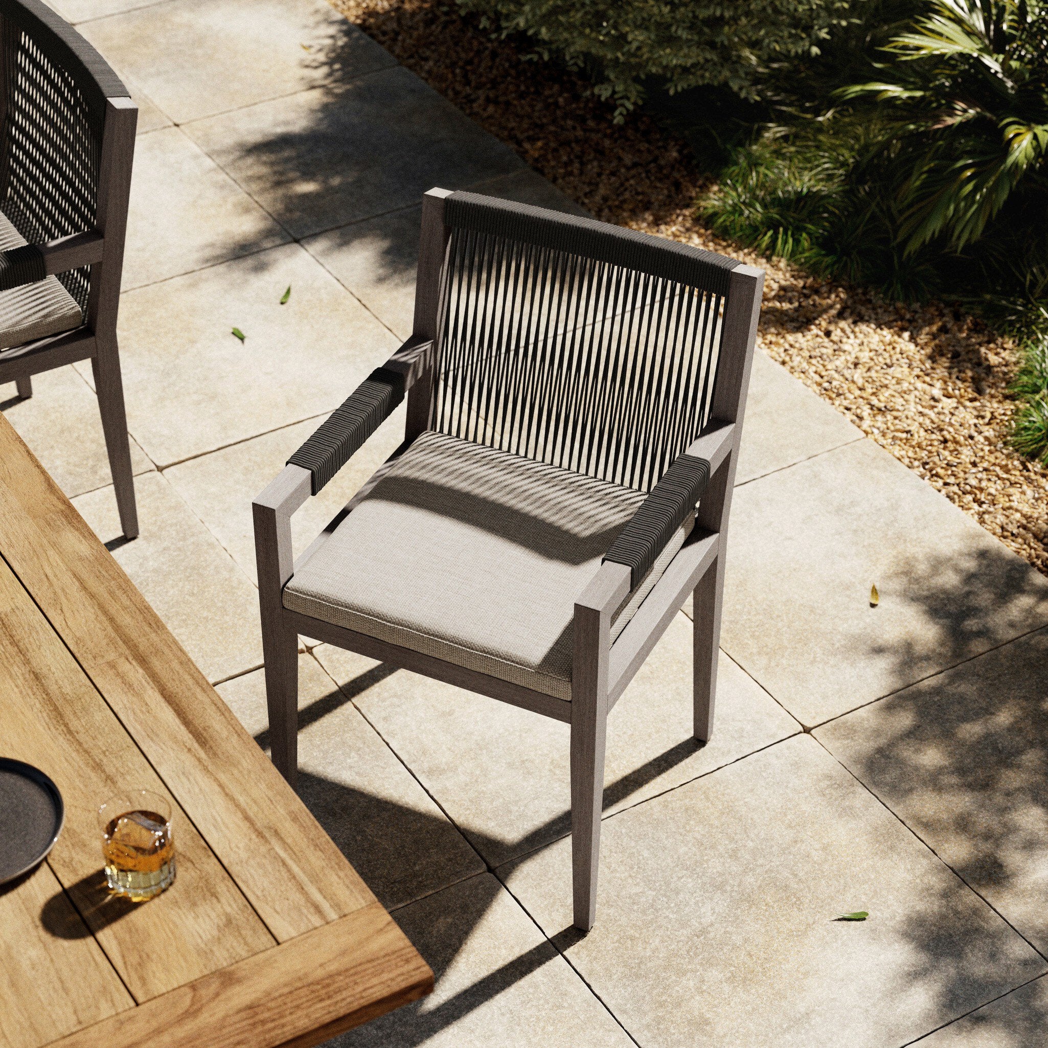 Sherwood Outdoor Dining Armchair - Weathered Grey