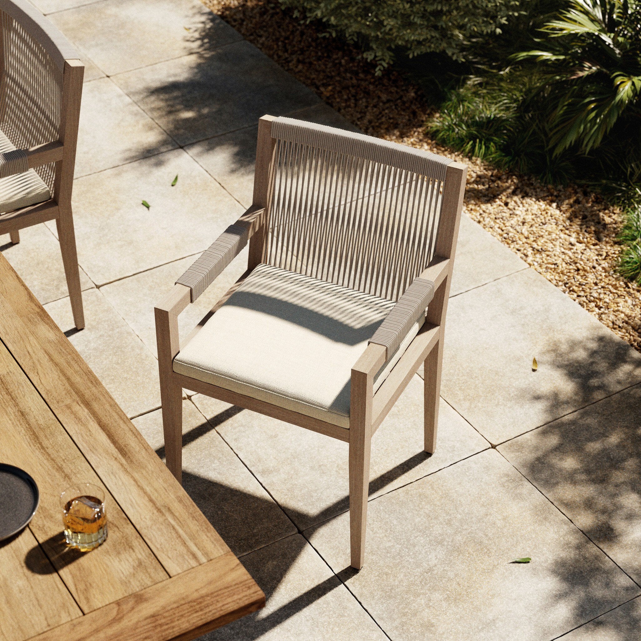 Sherwood Outdoor Dining Armchair - Washed Brown