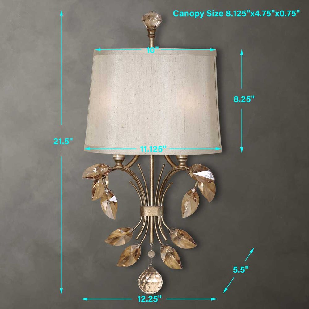 Uttermost Alenya 2 Light Gold Wall Sconce