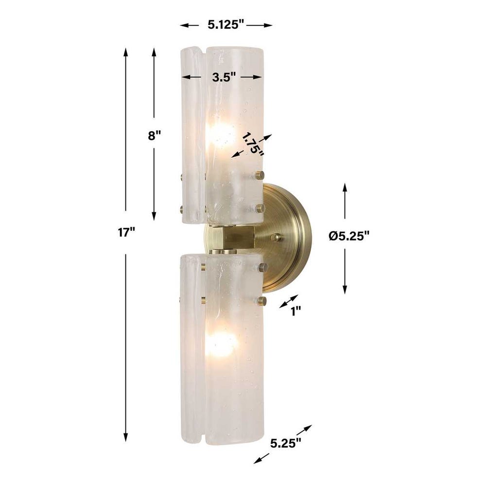 Uttermost Mistie 2 Light Glass Sconce