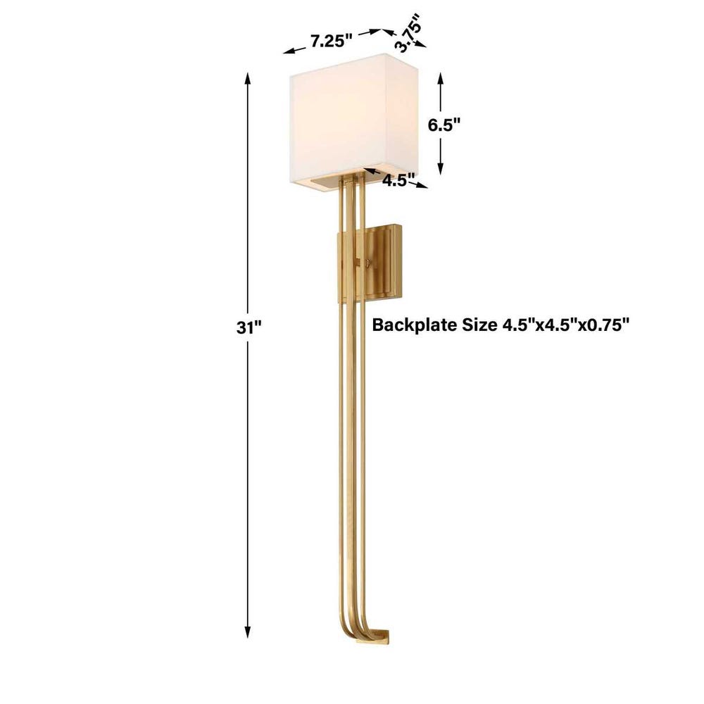 Uttermost Trenton 2 Light Brass Sconce
