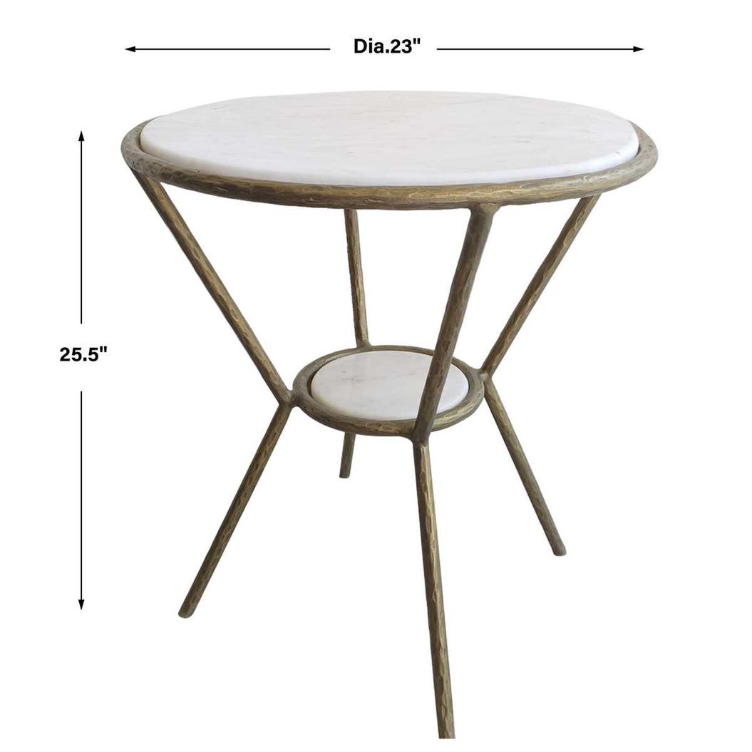 Uttermost Refuge Round White Side Table