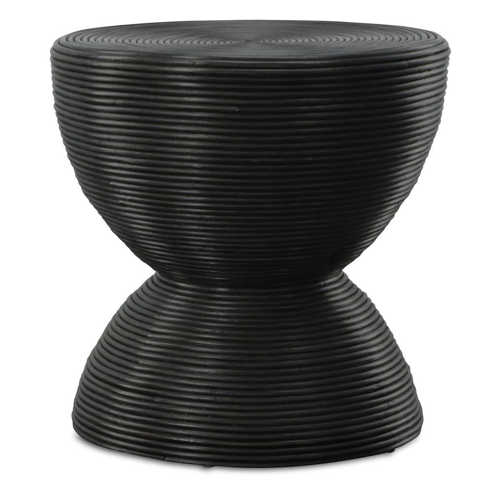 Bongo Black Rattan Side Table by Uttermost