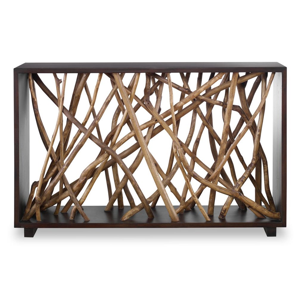 Uttermost Teak Maze Console Table