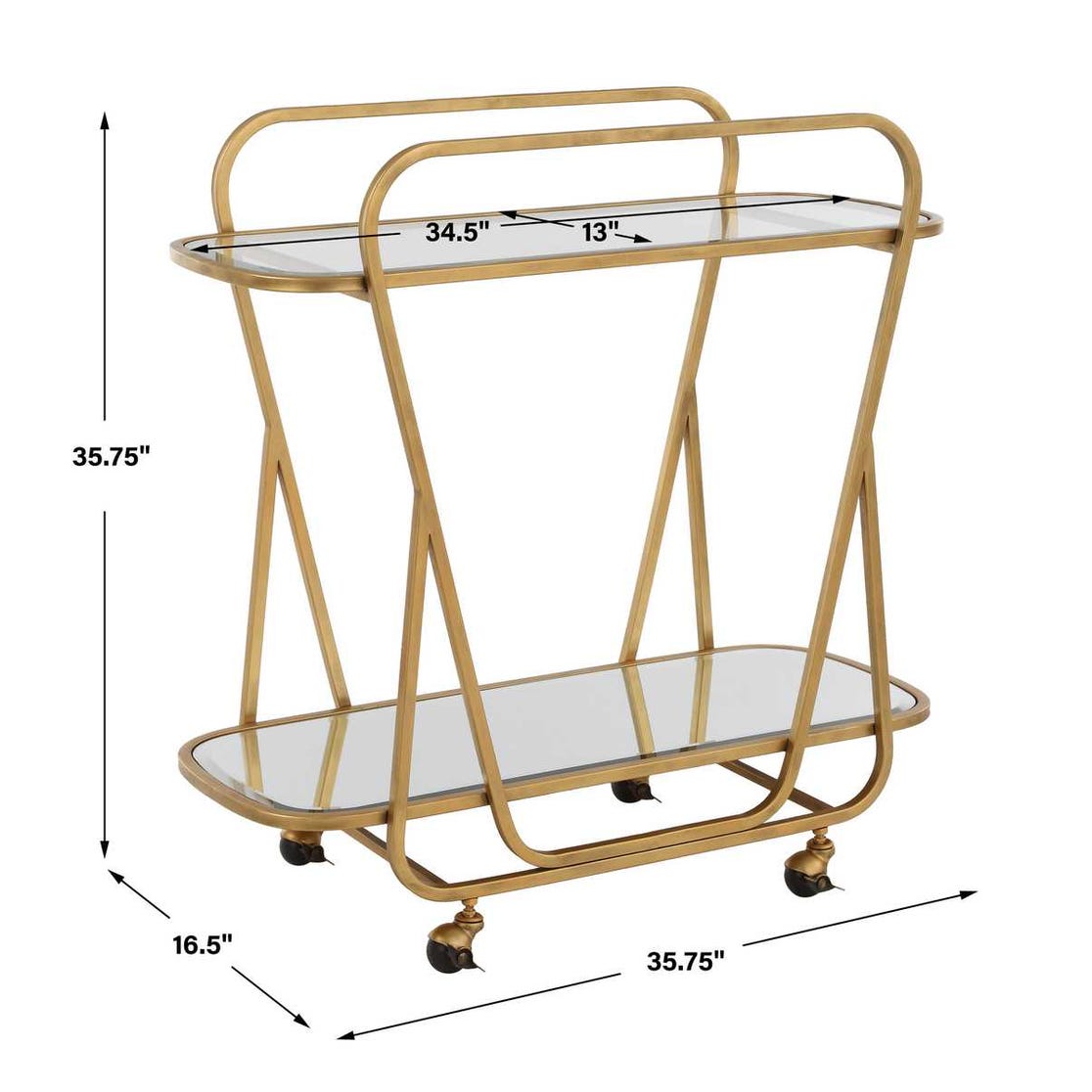 Uttermost Swain Brass Serving Cart