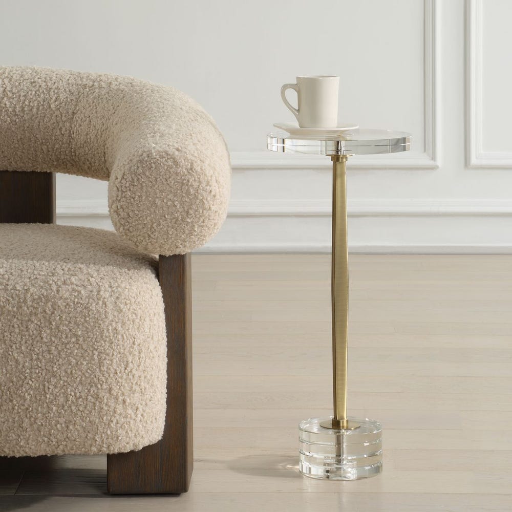 Uttermost Groove Crystal Drink Table