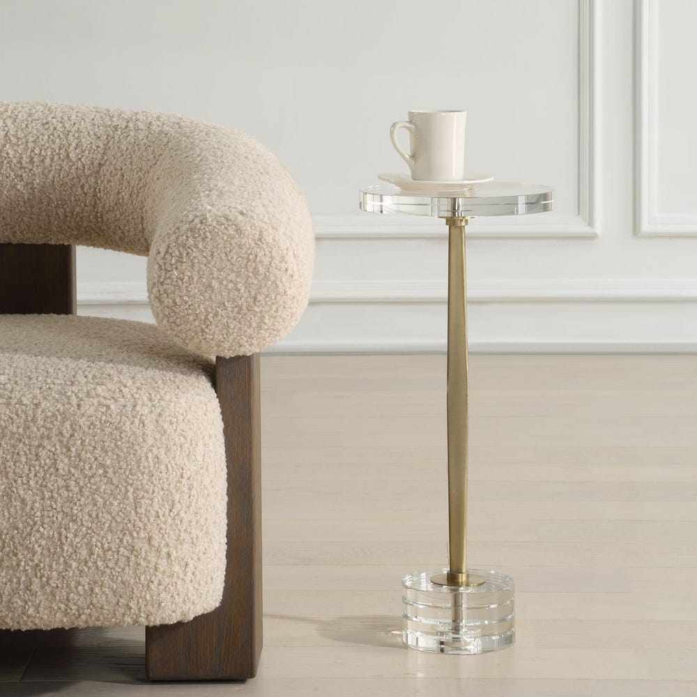 Uttermost Groove Crystal Drink Table