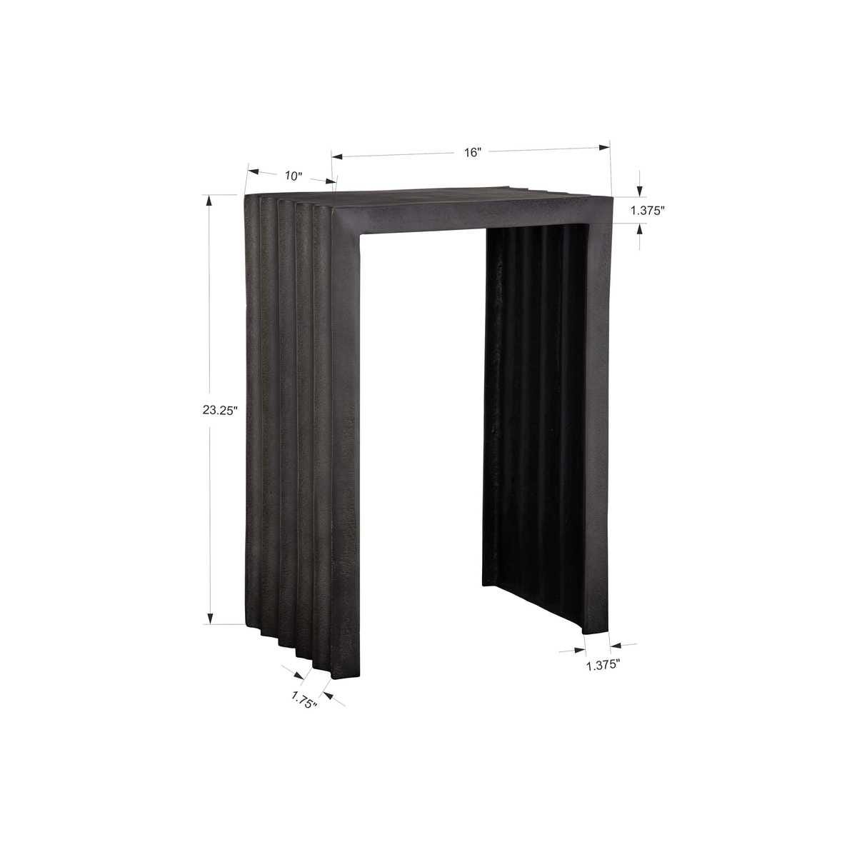 Uttermost In The Groove Aluminum Accent Table