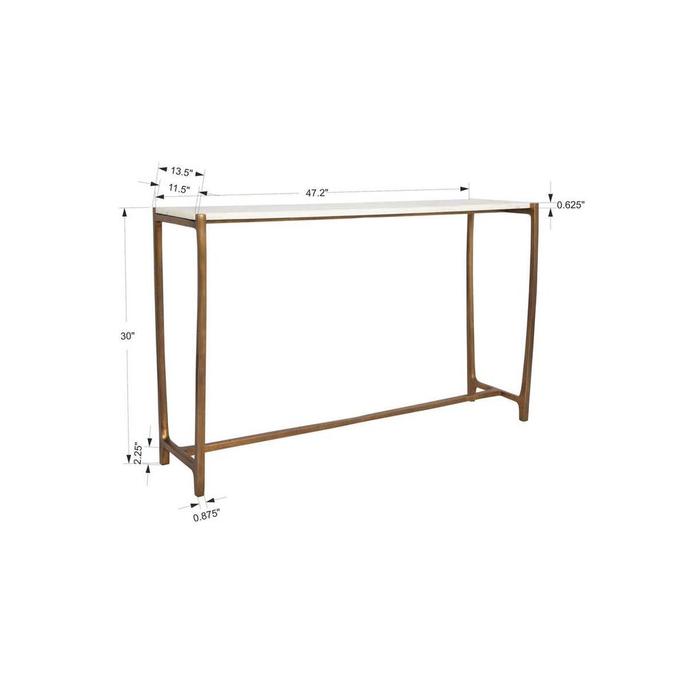 Uttermost Affinity White Marble Console Table