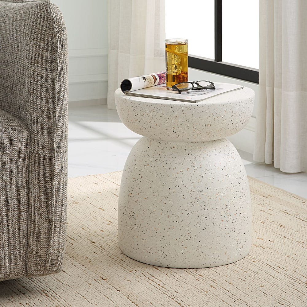 Inhale Cast White Accent Table by Uttermost