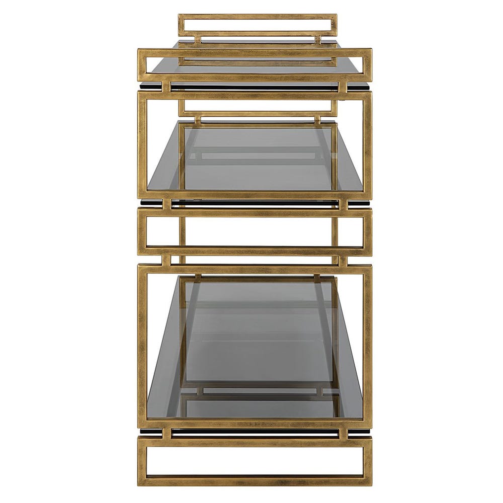 Uttermost Stacked Up Gray Glass Console Table