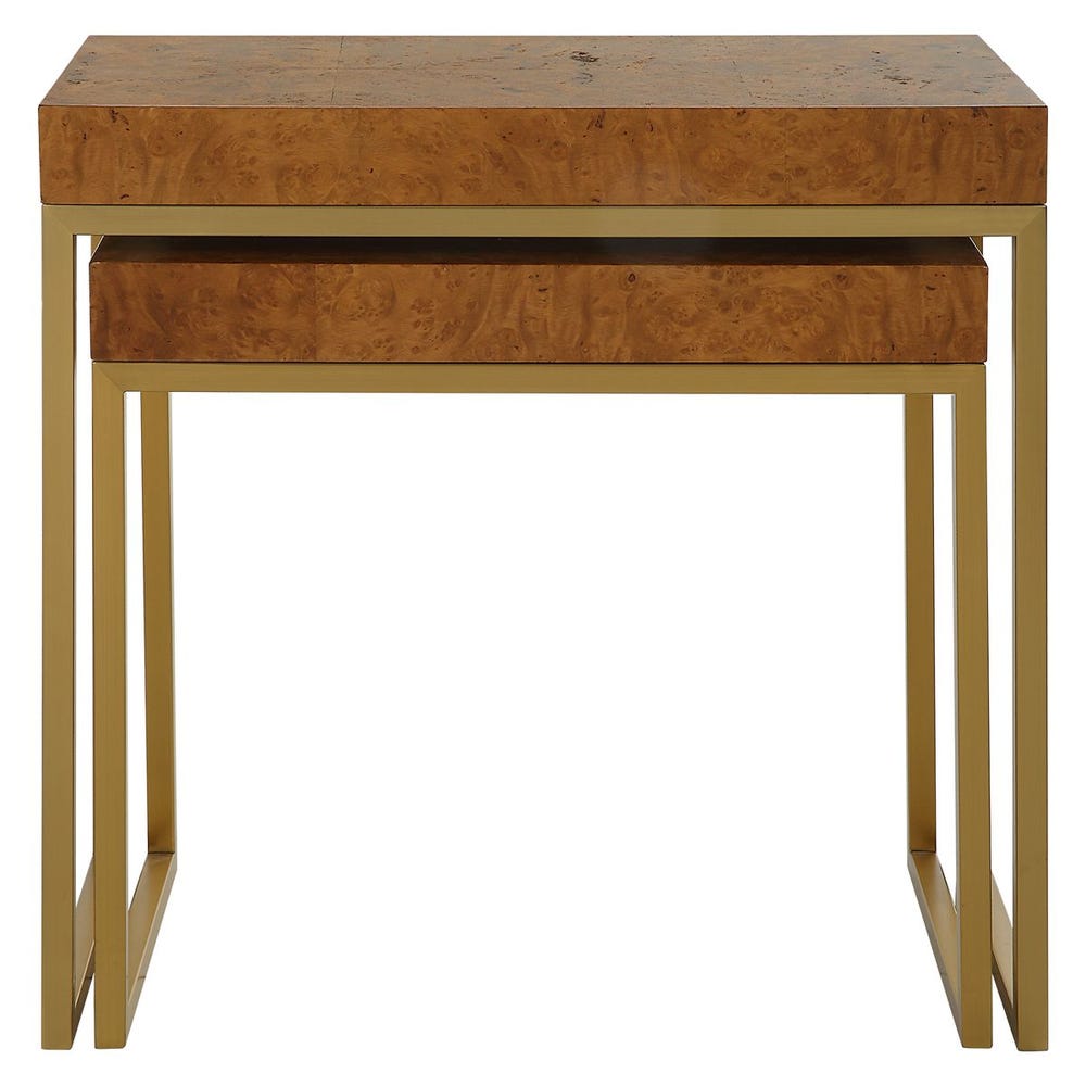 Uttermost Burl-esque Wooden Nesting Tables - Set of 2