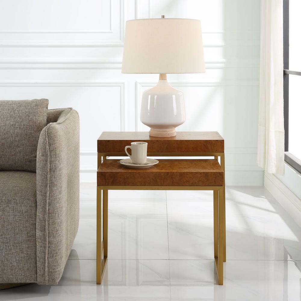 Uttermost Burl-esque Wooden Nesting Tables - Set of 2