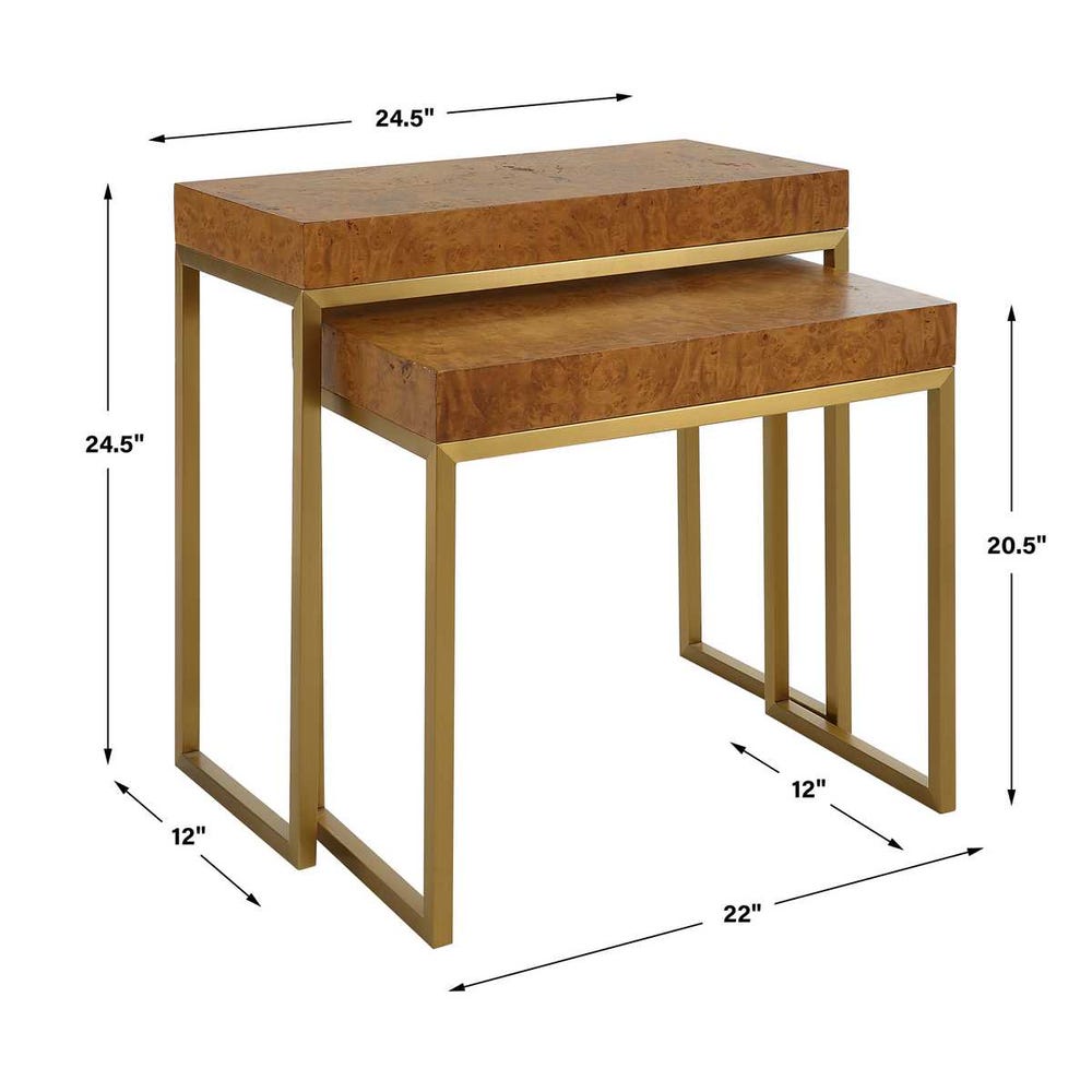 Uttermost Burl-esque Wooden Nesting Tables - Set of 2