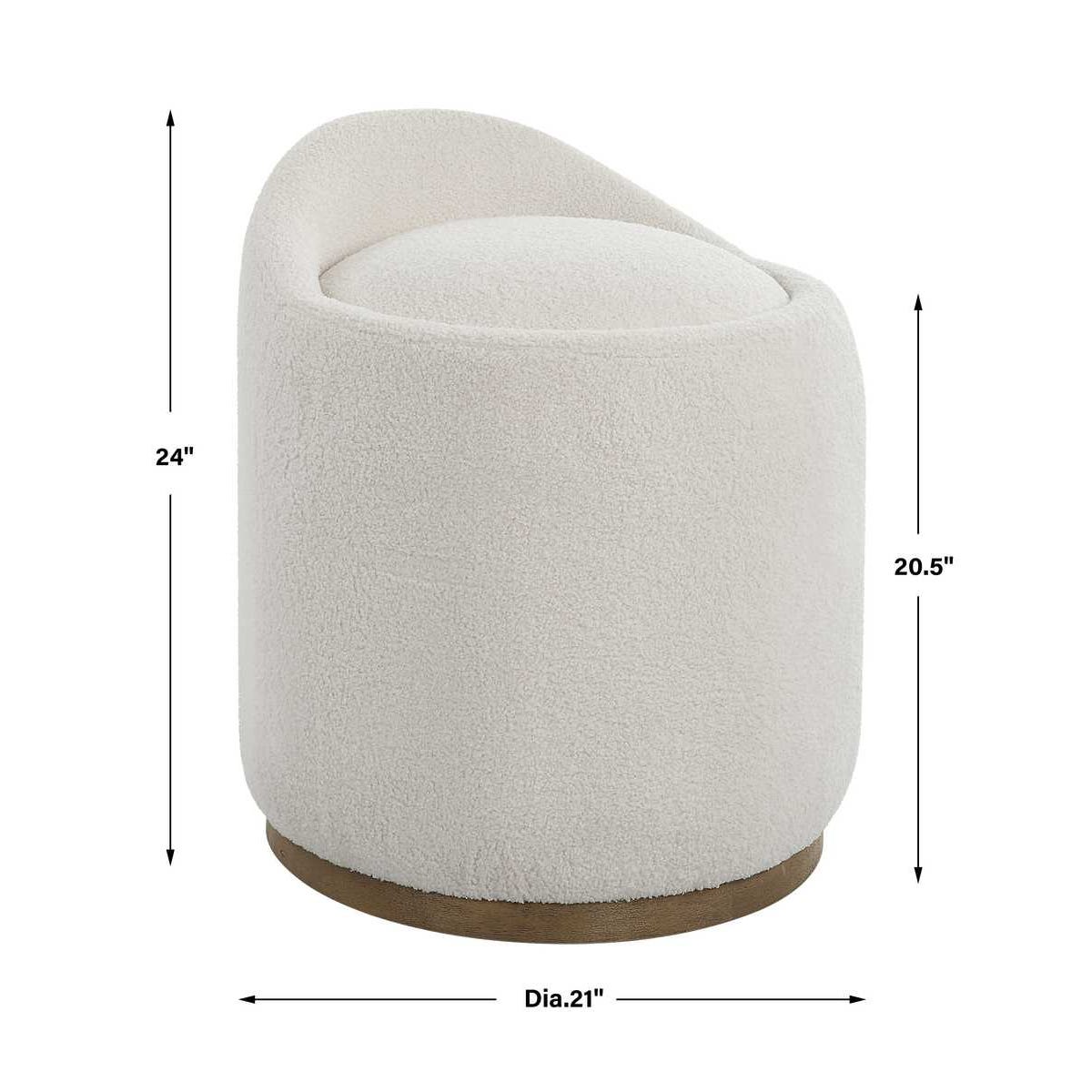 Uttermost Swirl Swivel Sheepskin Ottoman