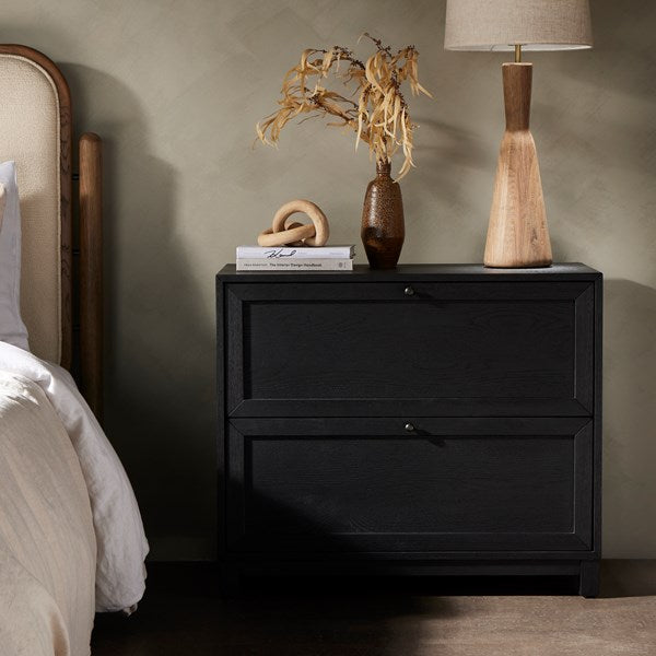 Millie Nighstand-Drifted Matte Black Nightstand Four Hands     Four Hands, Mid Century Modern Furniture, Old Bones Furniture Company, Old Bones Co, Modern Mid Century, Designer Furniture, https://www.oldbonesco.com/