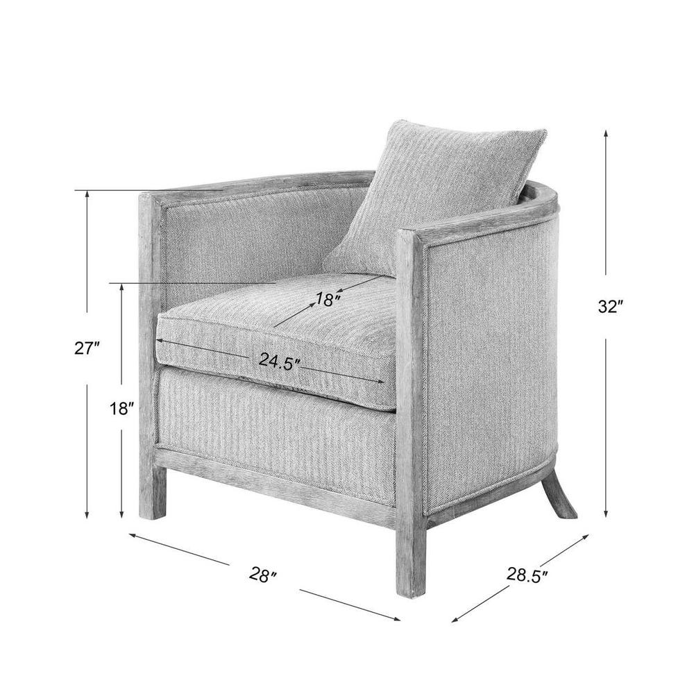 Uttermost Viaggio Gray Chenille Accent Chair