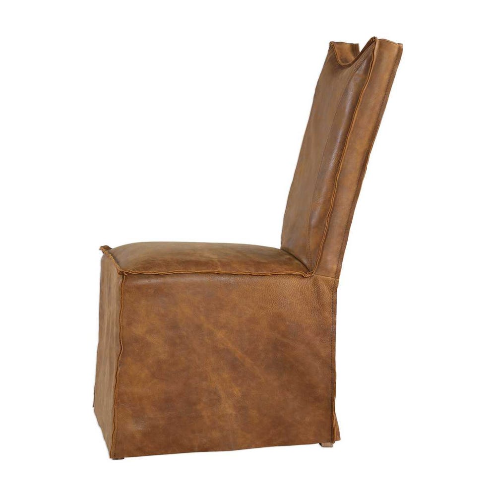 Uttermost Delroy Armless Chairs Cognac - Set of 2
