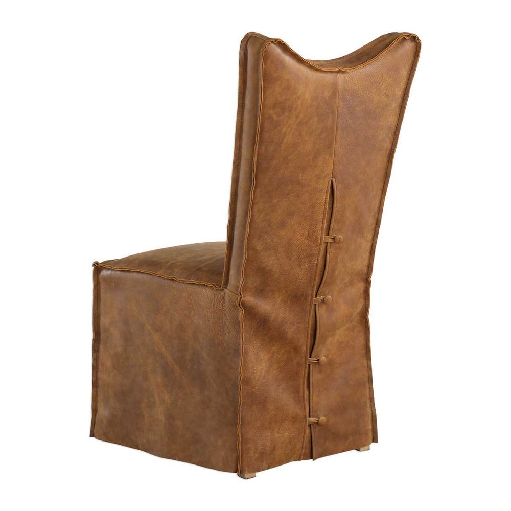 Uttermost Delroy Armless Chairs Cognac - Set of 2
