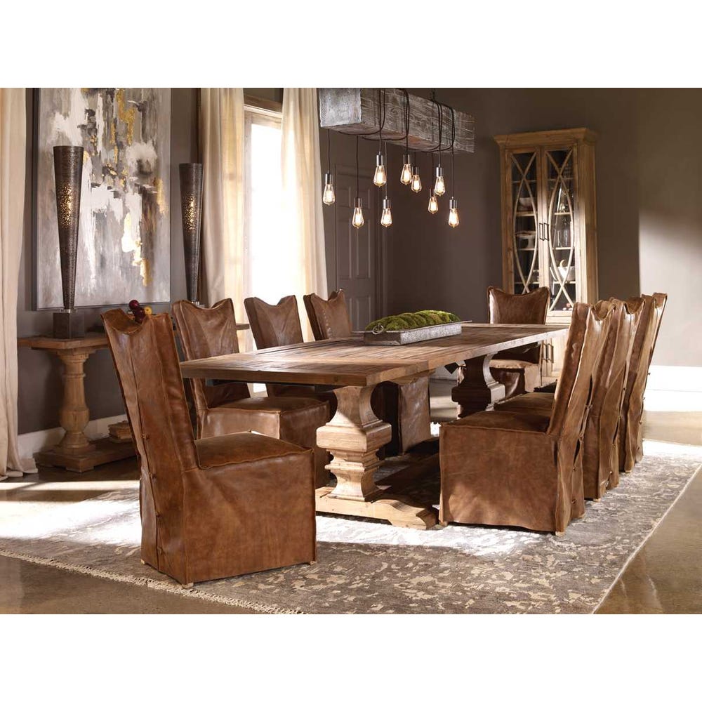 Uttermost Delroy Armless Chairs Cognac - Set of 2